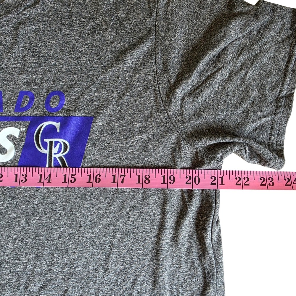 Majestic Colorado Rockies MLB Baseball T-Shirt Gray‎ Large Mens NWOT - Picture 2 of 5